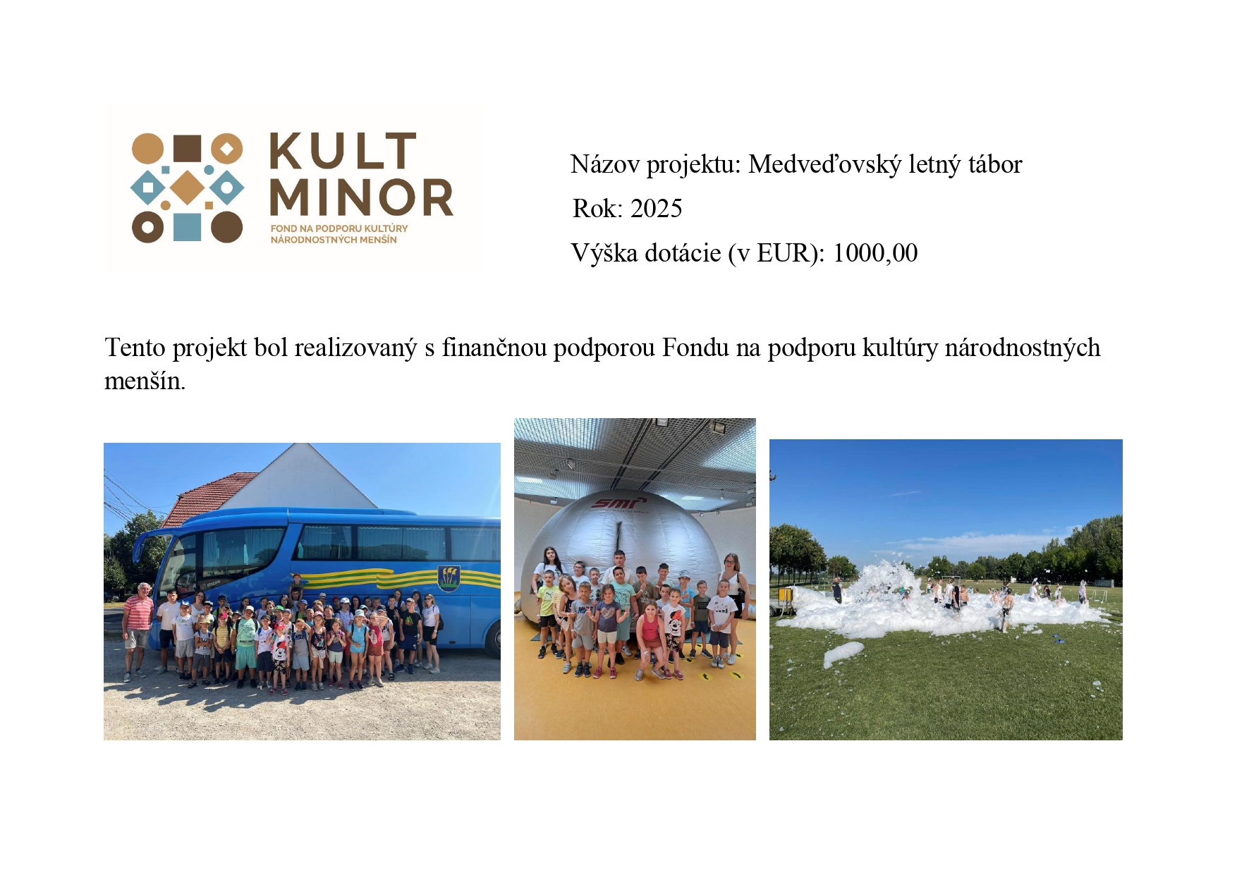 Medveďovský letný tábor 2025